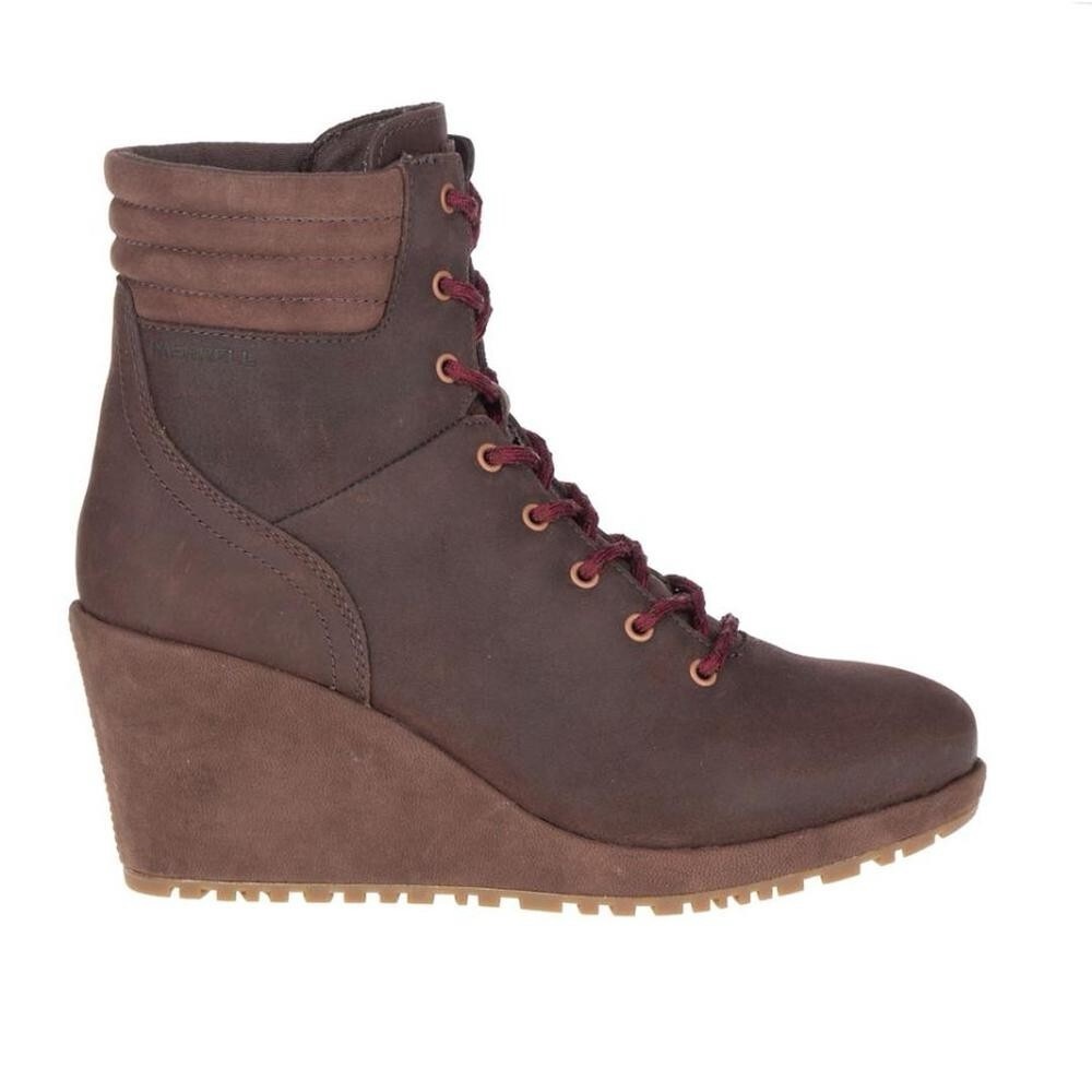 Merrell Women’s Tremblant Wedge Waterproof Boots Brown Size 7.5 - Picture 2 of 5